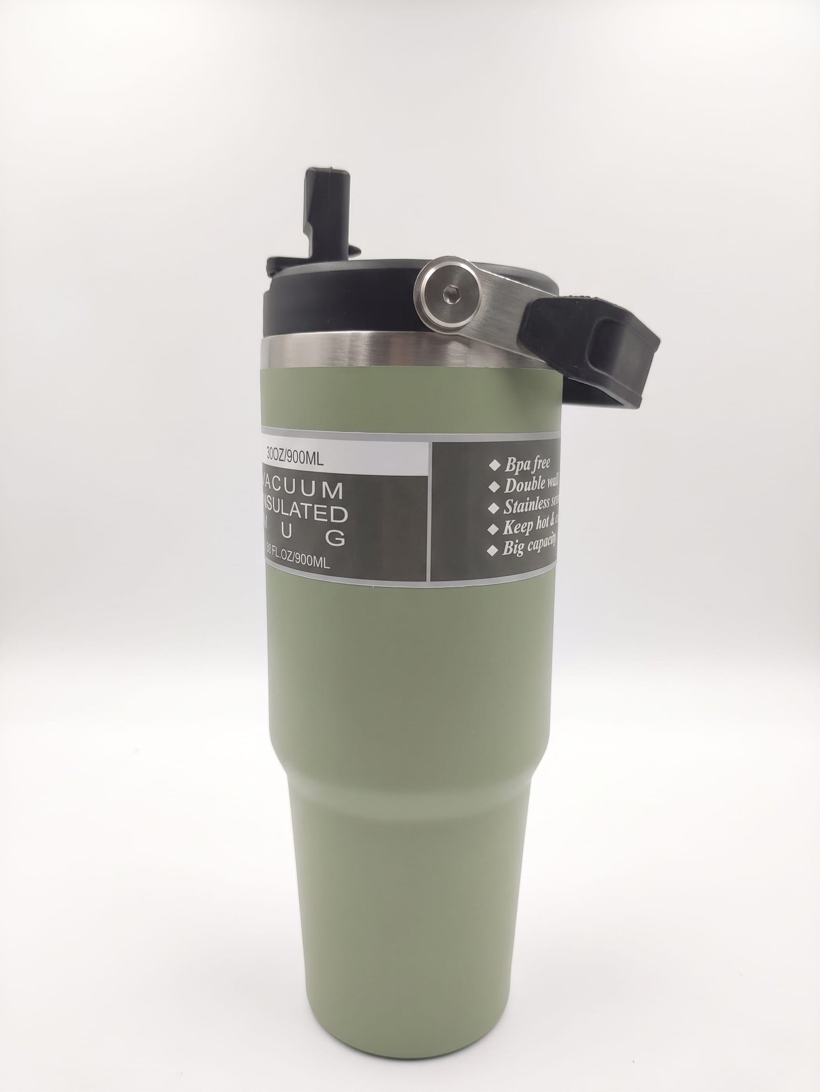 Insulated 30 OZ Tumbler with Flip Straw & Foldable Carry Handle - Image 3