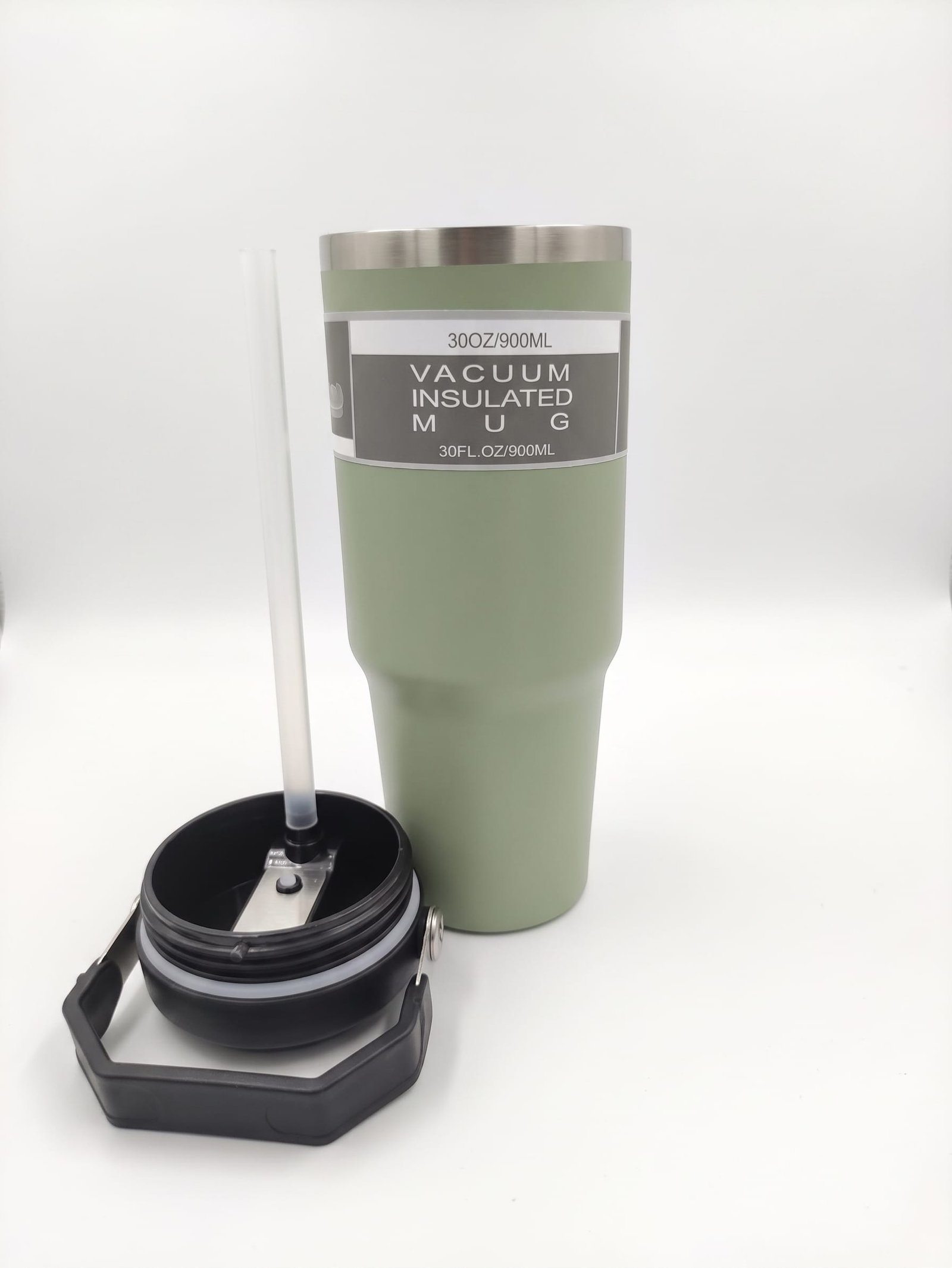 Insulated 30 OZ Tumbler with Flip Straw & Foldable Carry Handle - Image 2