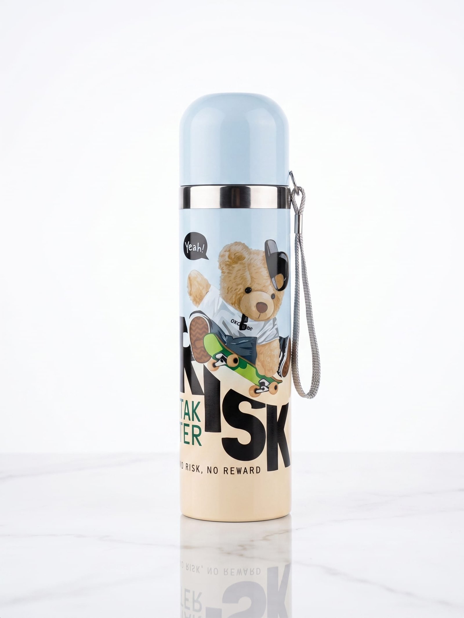 Cute Bear Stainless Steel Insulated Water Bottle for School & Travel - Image 7