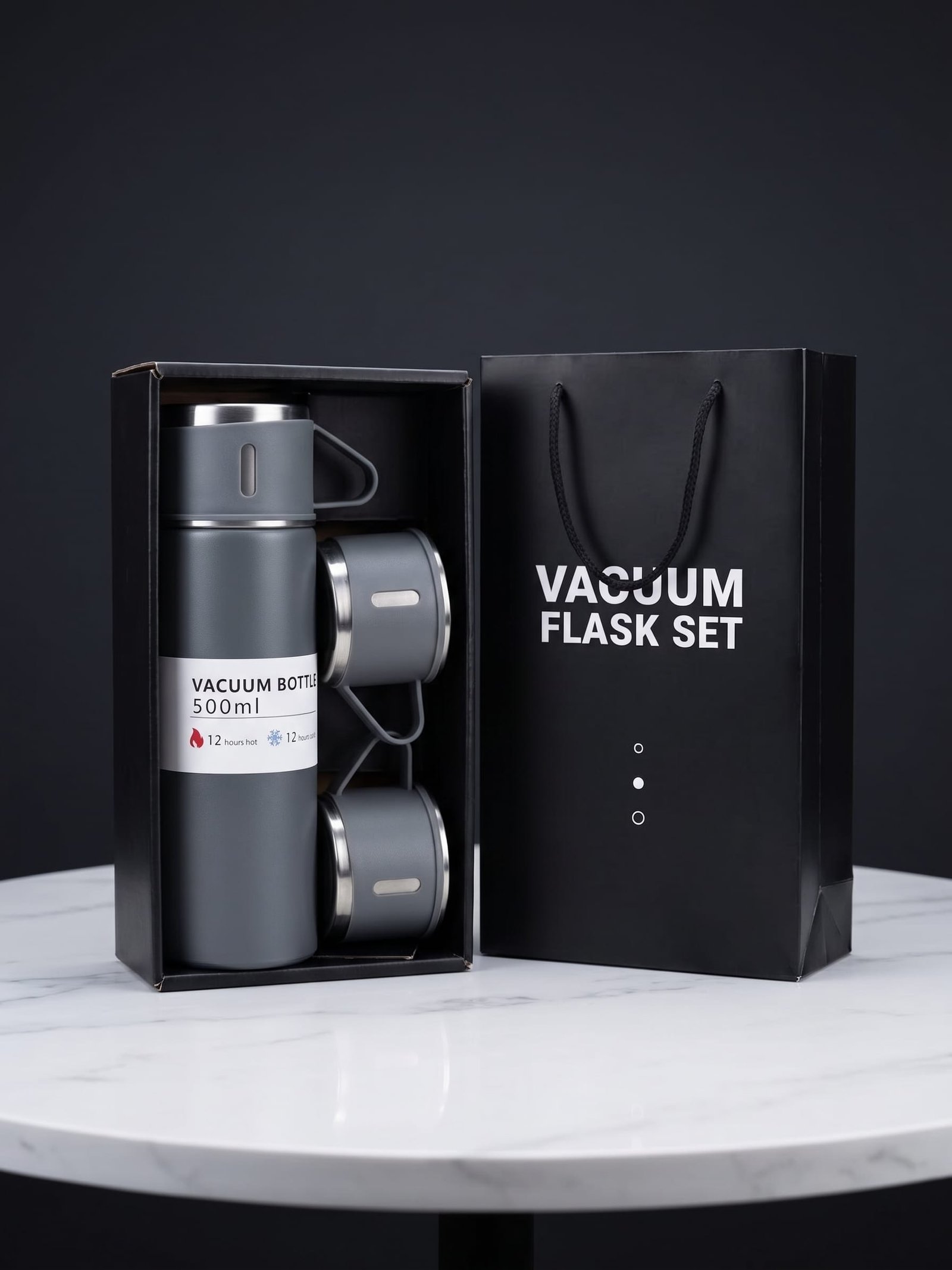 best vacuum flask gift set with 3 cups