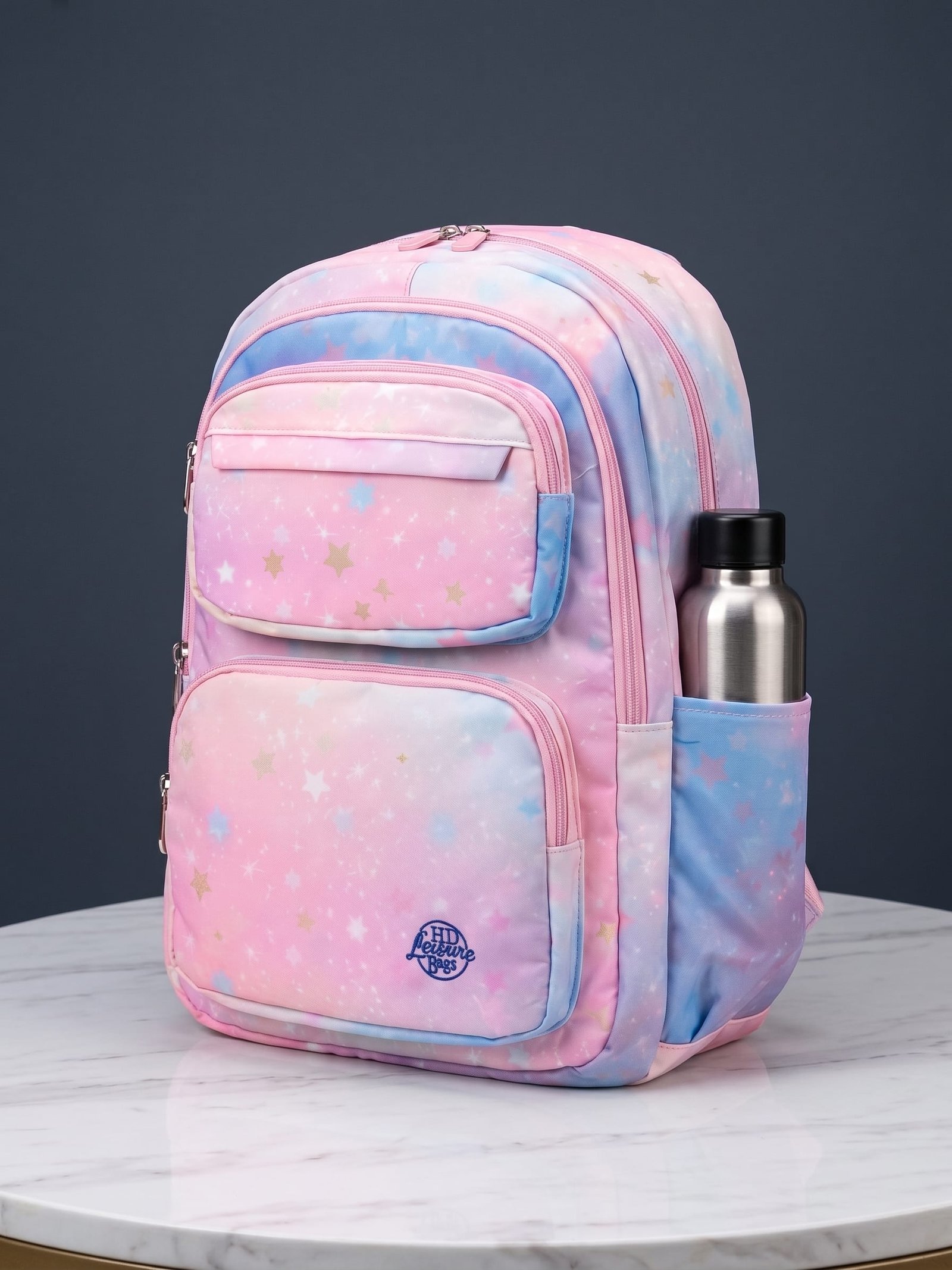 Aesthetic Pastel School Backpack with Starry Galaxy Print - Image 5