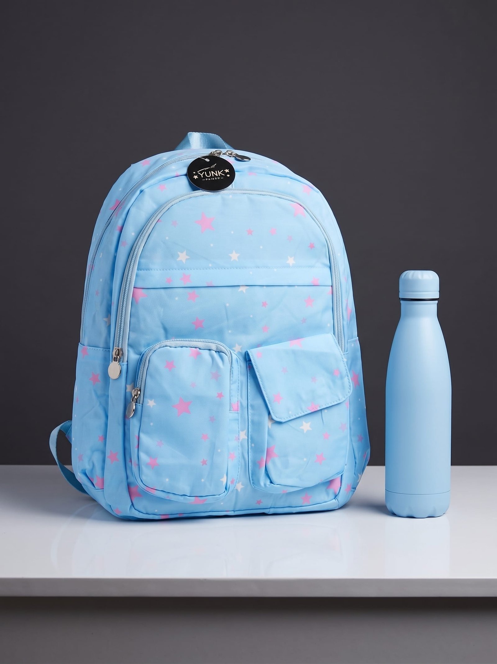 Aesthetic Pastel School Backpack with Starry Galaxy Print - Image 3