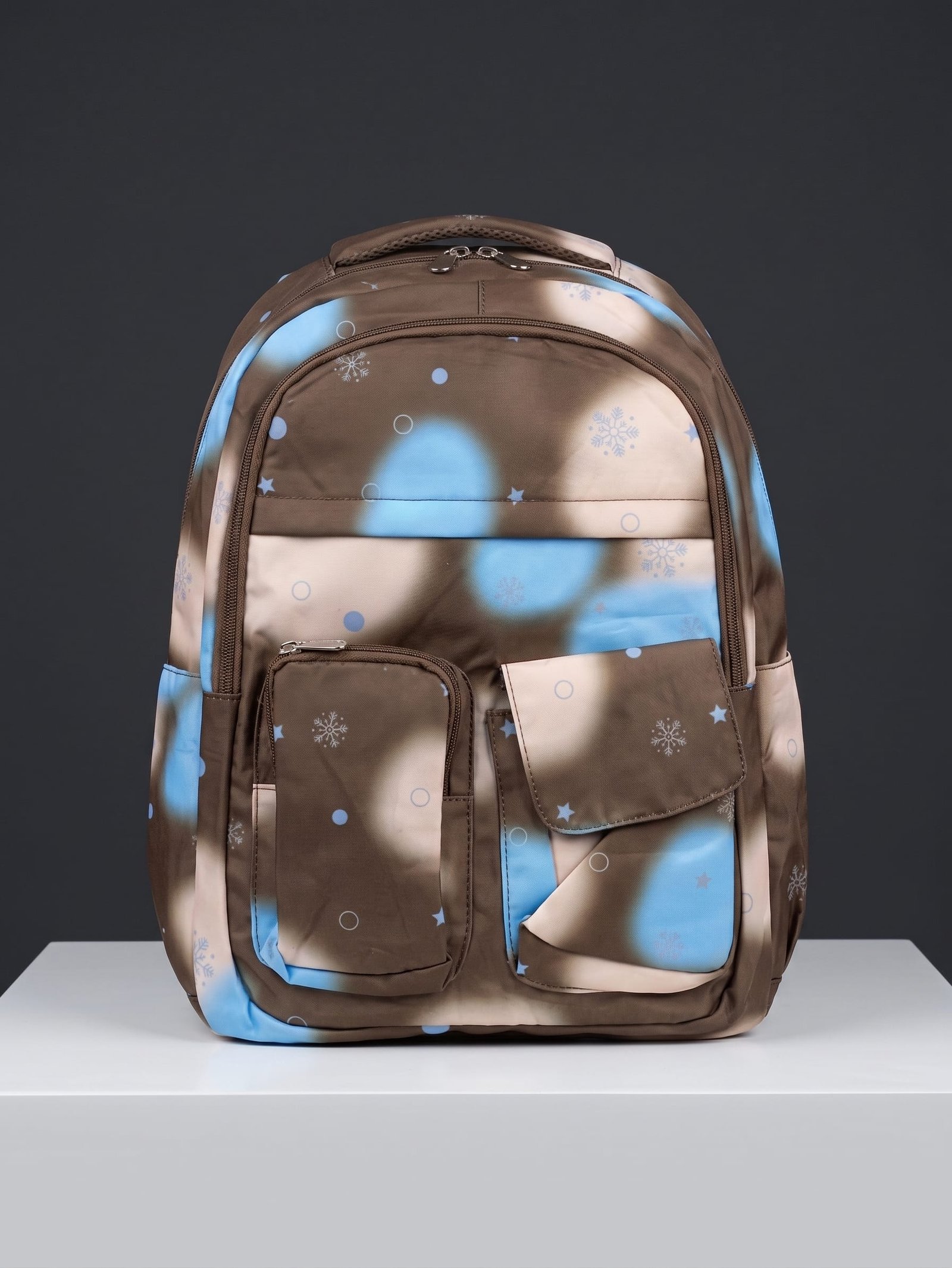 Aesthetic Pastel School Backpack with Starry Galaxy Print - Image 2